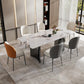 Contemporary Furniture Rectangle Stone Dining Room Table in White