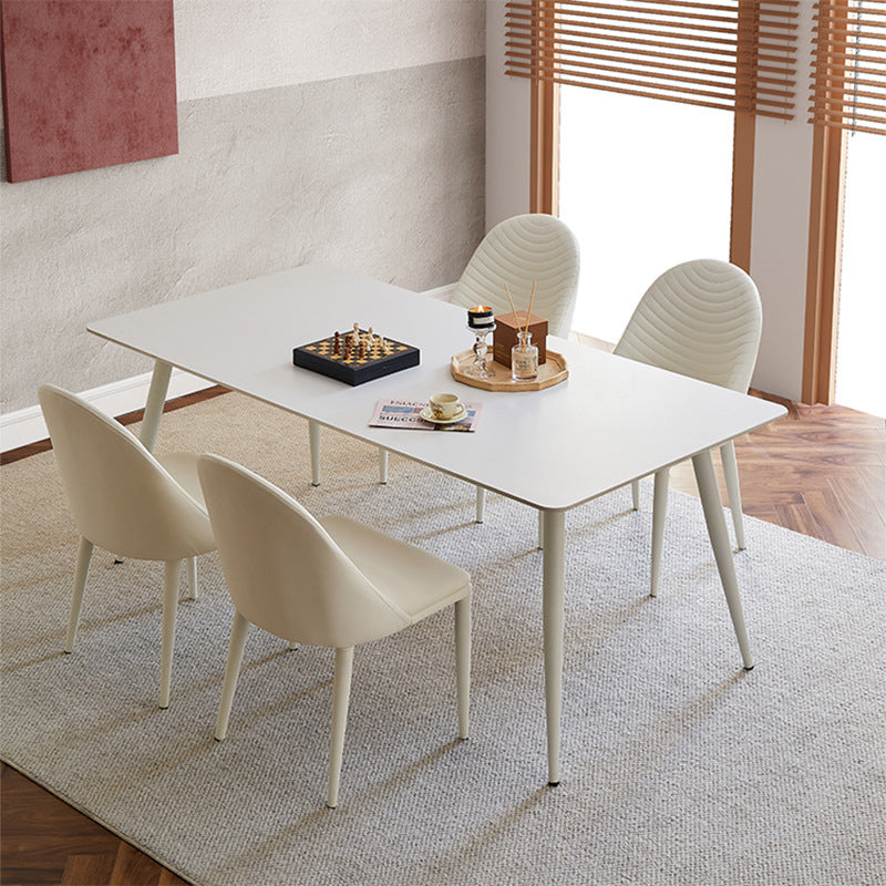 Industrial 4 Legs Dining Room Sintered Stone Dining Table for Kitchen 63"L x 31.5"W x 29.9"H Without Chairs Clearhalo 'Dining Tables & Seating' 'Dining Tables' 'dining_table' 'furn' 'furn_dining_table' 'Furniture' 'Kitchen & Dining Furniture' 6796396