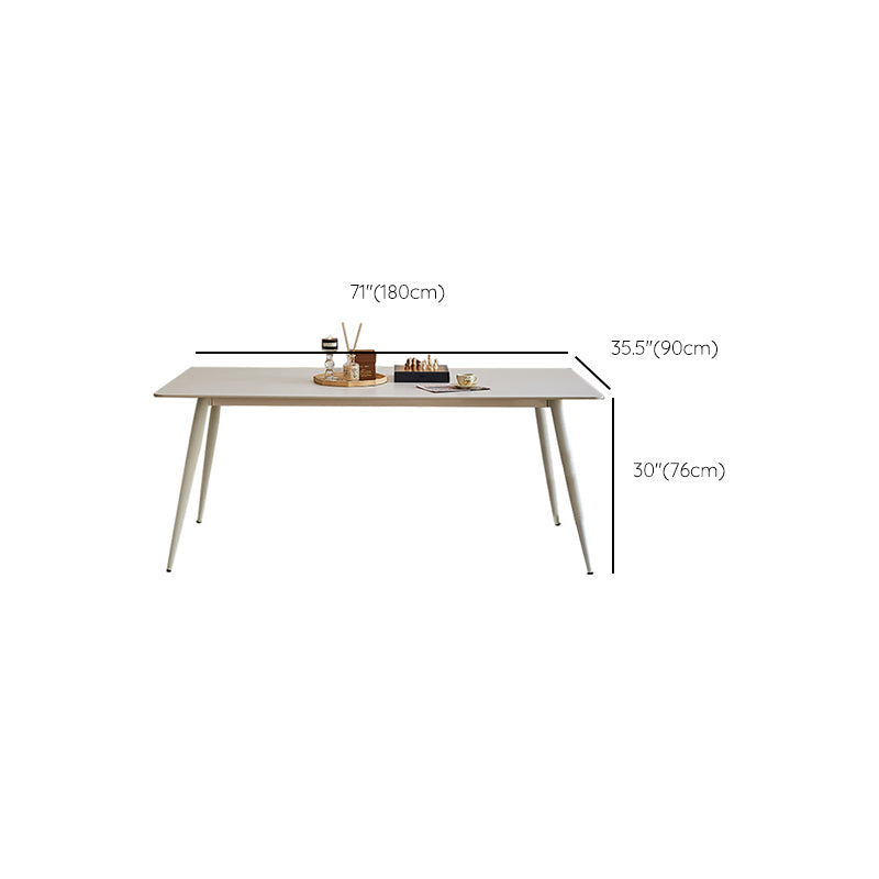 Industrial 4 Legs Dining Room Sintered Stone Dining Table for Kitchen Clearhalo 'Dining Tables & Seating' 'Dining Tables' 'dining_table' 'furn' 'furn_dining_table' 'Furniture' 'Kitchen & Dining Furniture' 6796409
