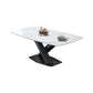 Glam Style Dinette Table Rectangle Stone Dining Room Table for Kitchen