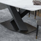 Glam Style Dinette Table Rectangle Stone Dining Room Table for Kitchen