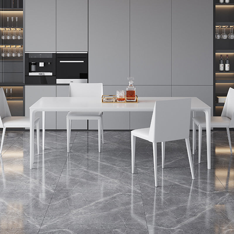 Industrial Dining Room Table Rectangle Stone Dinette Table for Home Clearhalo 'Dining Tables & Seating' 'Dining Tables' 'dining_table' 'furn' 'furn_dining_table' 'Furniture' 'Kitchen & Dining Furniture' 6796435