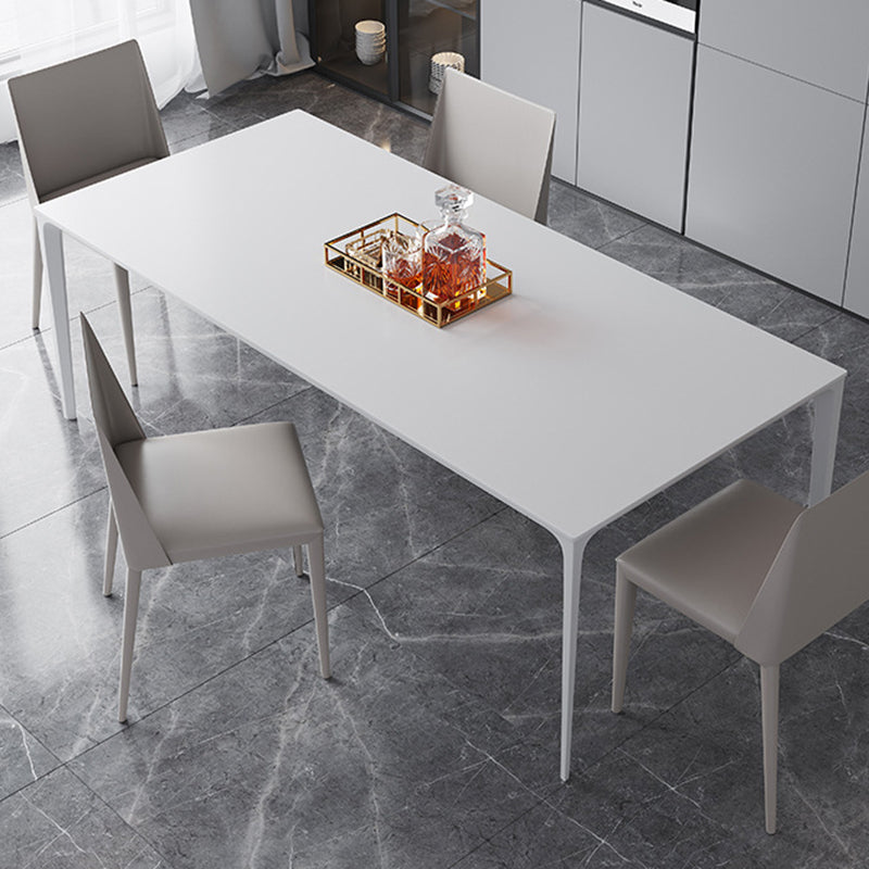 Industrial Dining Room Table Rectangle Stone Dinette Table for Home White Without Chairs Clearhalo 'Dining Tables & Seating' 'Dining Tables' 'dining_table' 'furn' 'furn_dining_table' 'Furniture' 'Kitchen & Dining Furniture' 6796436