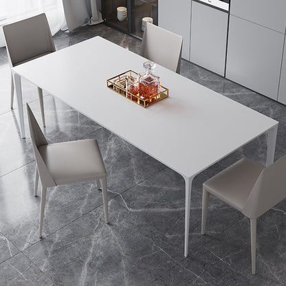 Industrial Dining Room Table Rectangle Stone Dinette Table for Home White Without Chairs Clearhalo 'Dining Tables & Seating' 'Dining Tables' 'dining_table' 'furn' 'furn_dining_table' 'Furniture' 'Kitchen & Dining Furniture' 6796436