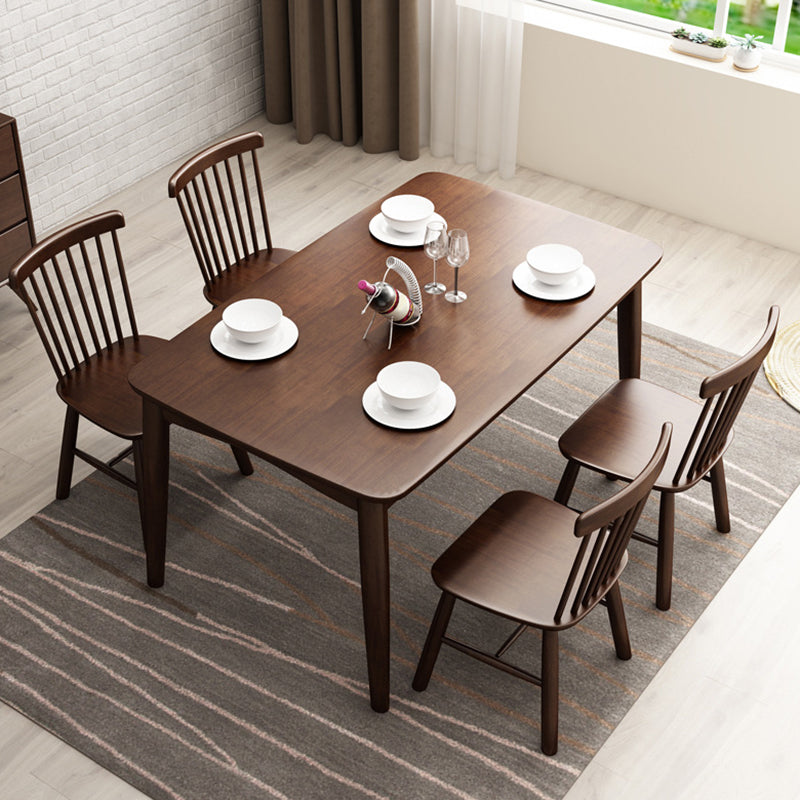 Rubberwood massief houten eettafel Moderne eettafel voor keuken