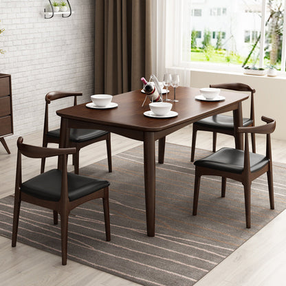 Rubberwood massief houten eettafel Moderne eettafel voor keuken