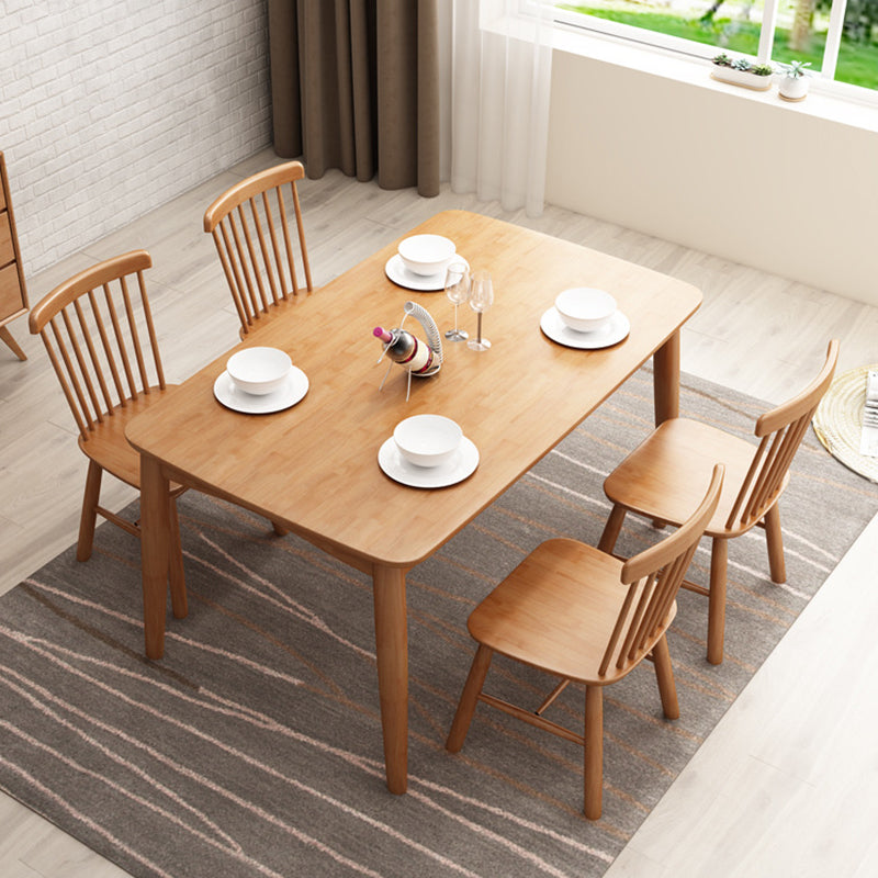 Rubberwood massief houten eettafel Moderne eettafel voor keuken