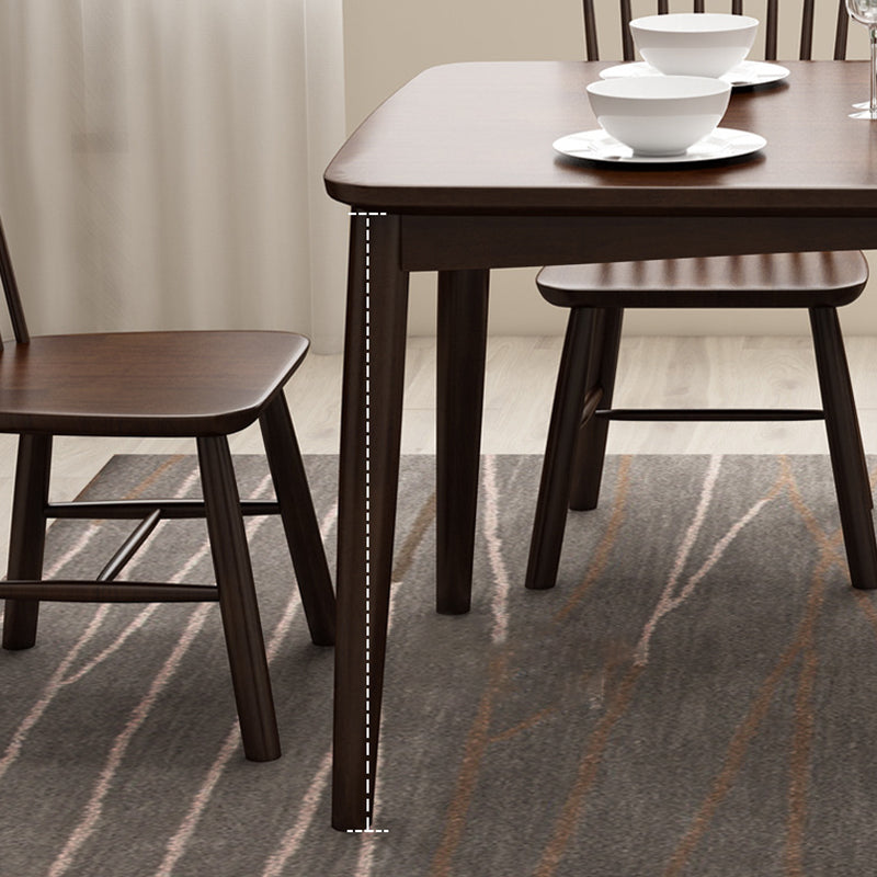 Rubberwood massief houten eettafel Moderne eettafel voor keuken