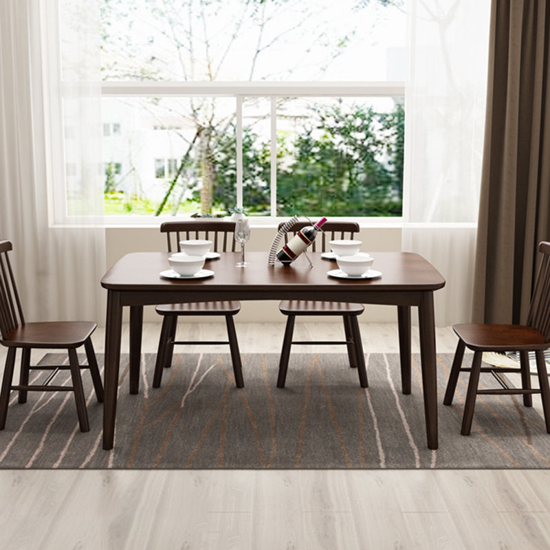 Rubberwood massief houten eettafel Moderne eettafel voor keuken
