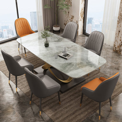 Table de salle à manger en pierre rectangulaire de Table de dinette de Style Glam pour la maison