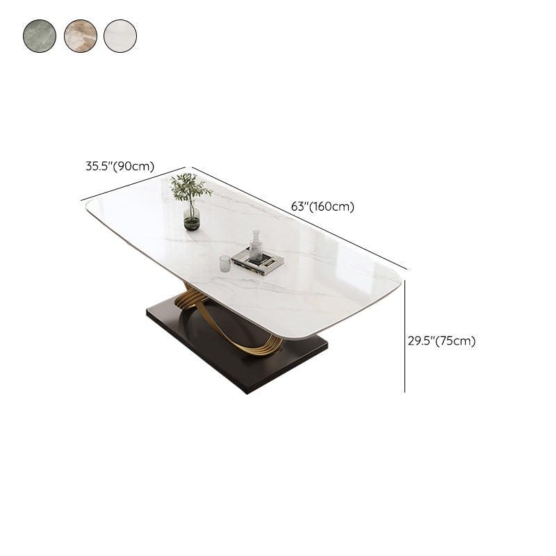Table de salle à manger en pierre rectangulaire de Table de dinette de Style Glam pour la maison
