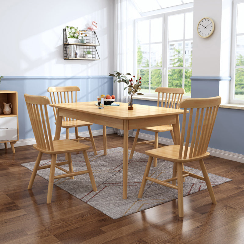 Rubberwood Dining Table Modern Rectangle Dining Table for Kitchen Natural 55.1"L x 31.5"W x 29.5"H Without Chairs Clearhalo 'Dining Tables & Seating' 'Dining Tables' 'dining_table' 'furn' 'furn_dining_table' 'Furniture' 'Kitchen & Dining Furniture' 6796471