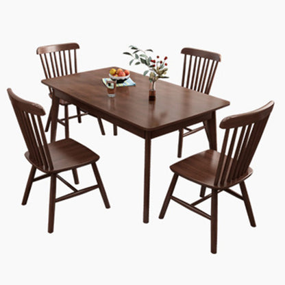 Rubberwood Dining Table Modern Rectangle Dining Table for Kitchen Walnut Without Chairs Clearhalo 'Dining Tables & Seating' 'Dining Tables' 'dining_table' 'furn' 'furn_dining_table' 'Furniture' 'Kitchen & Dining Furniture' 6796479