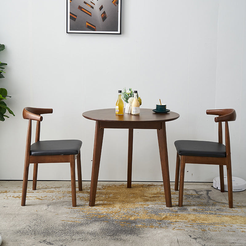 Table à manger ronde en bois massif d'hévéa, pour salle à manger