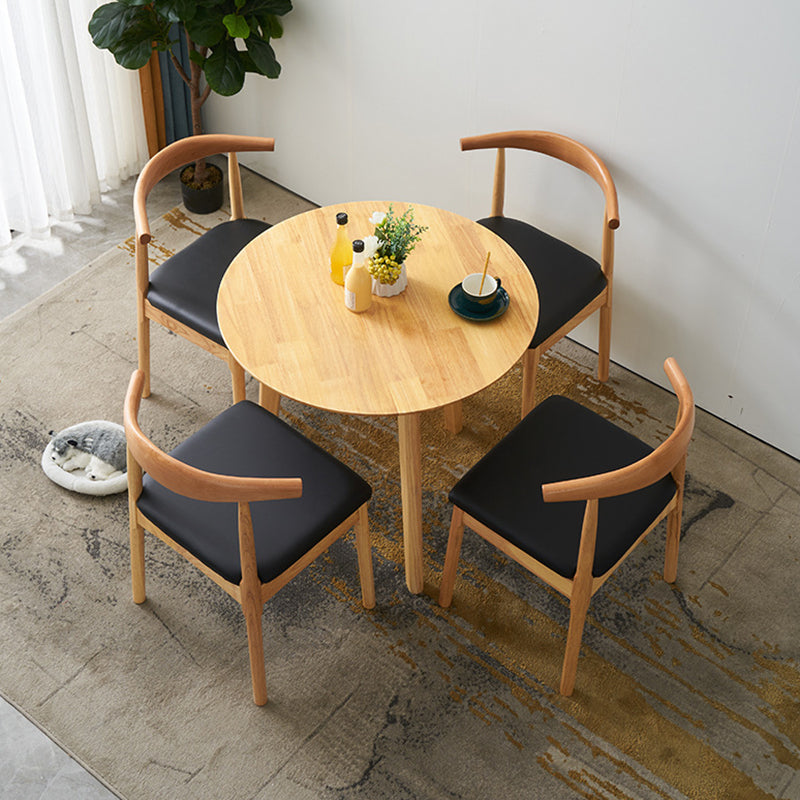 Table à manger ronde en bois massif d'hévéa, pour salle à manger