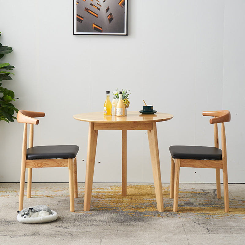 Table à manger ronde en bois massif d'hévéa, pour salle à manger