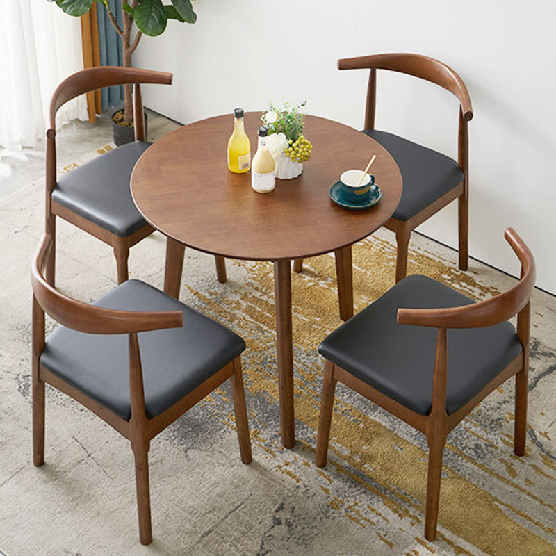 Table à manger ronde en bois massif d'hévéa, pour salle à manger