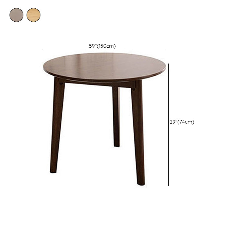 Table à manger ronde en bois massif d'hévéa, pour salle à manger