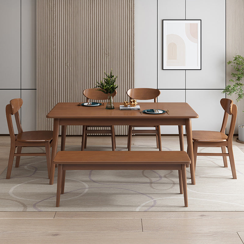 Table à manger rectangulaire en bois massif d'hévéa, pour la cuisine