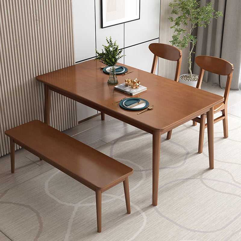 Table à manger rectangulaire en bois massif d'hévéa, pour la cuisine