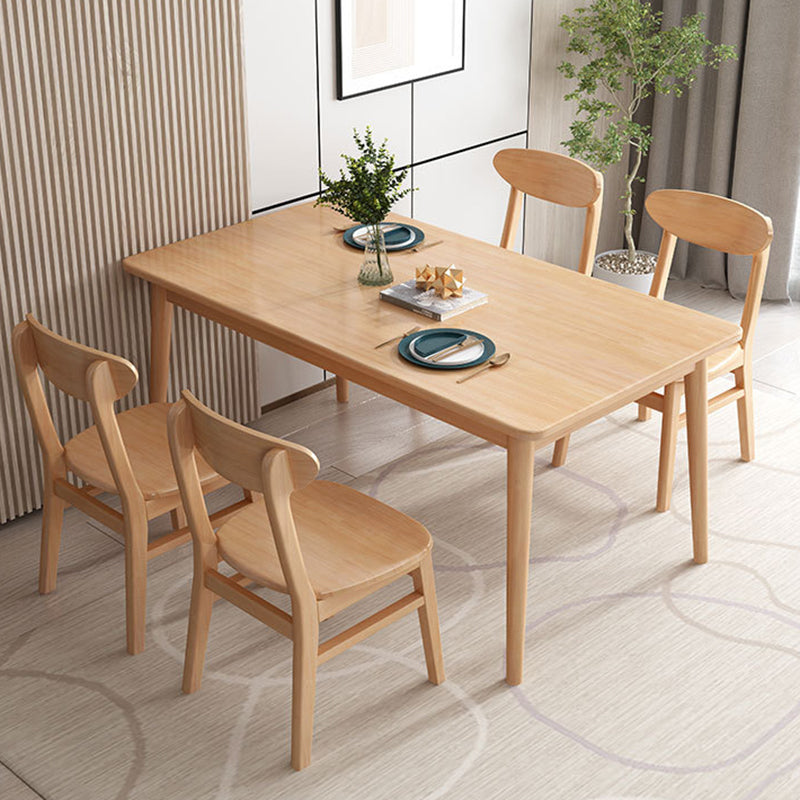 Table à manger rectangulaire en bois massif d'hévéa, pour la cuisine