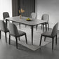 Tavolo da pranzo in pietra rettangolare con mobili in stile moderno in grigio