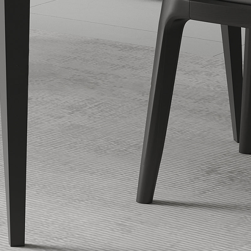 Tavolo da pranzo in pietra rettangolare con mobili in stile moderno in grigio