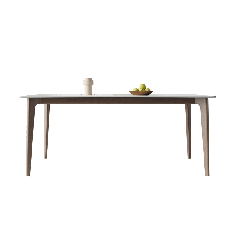 Mesa de comedor Mid-Century Mesa de comedor rectangular de piedra en blanco