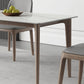 Mesa de comedor Mid-Century Mesa de comedor rectangular de piedra en blanco