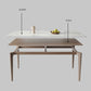 Mesa de comedor Mid-Century Mesa de comedor rectangular de piedra en blanco