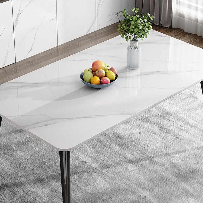 Glam Style Furniture Rectangle Stone Dining Room Table for Kitchen Clearhalo 'Dining Tables & Seating' 'Dining Tables' 'dining_table' 'furn' 'furn_dining_table' 'Furniture' 'Kitchen & Dining Furniture' 6796600