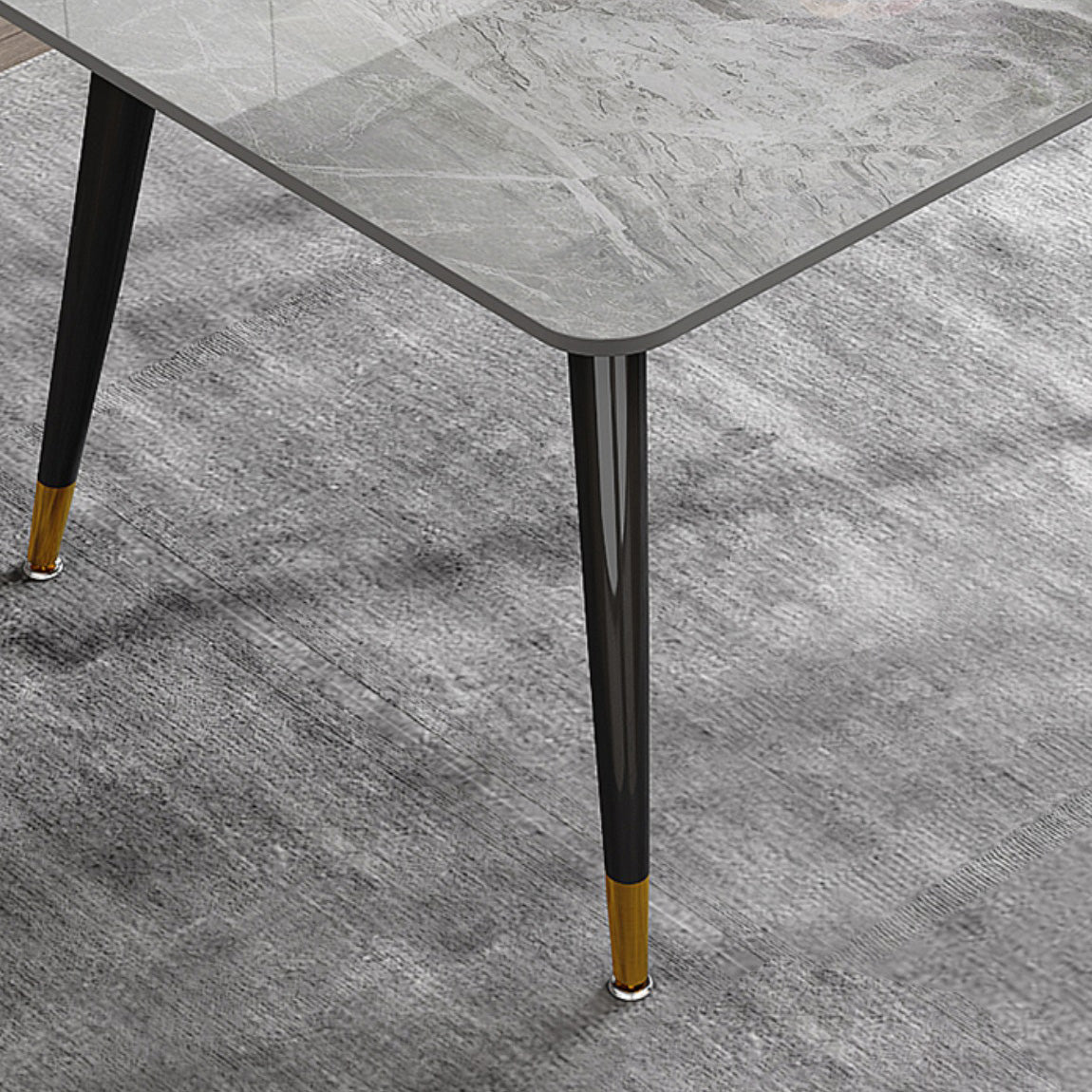 Glam Style Furniture Rectangle Stone Dining Room Table for Kitchen Clearhalo 'Dining Tables & Seating' 'Dining Tables' 'dining_table' 'furn' 'furn_dining_table' 'Furniture' 'Kitchen & Dining Furniture' 6796602