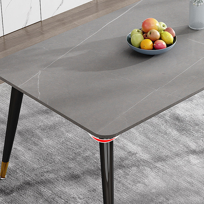 Glam Style Furniture Rectangle Stone Dining Room Table for Kitchen Clearhalo 'Dining Tables & Seating' 'Dining Tables' 'dining_table' 'furn' 'furn_dining_table' 'Furniture' 'Kitchen & Dining Furniture' 6796604