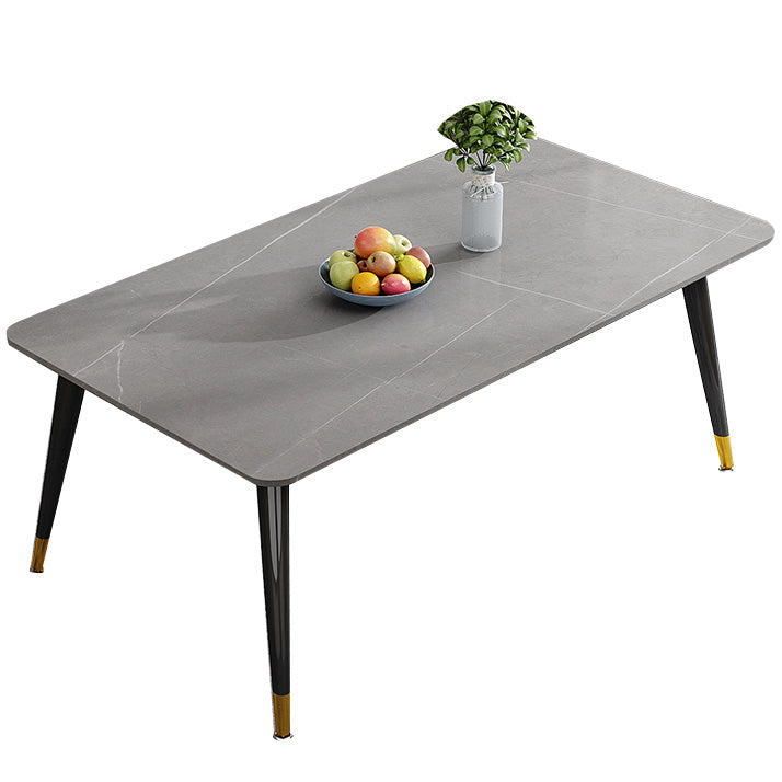 Glam Style Furniture Rectangle Stone Dining Room Table for Kitchen Clearhalo 'Dining Tables & Seating' 'Dining Tables' 'dining_table' 'furn' 'furn_dining_table' 'Furniture' 'Kitchen & Dining Furniture' 6796605