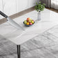 Glam Style Furniture Rectangle Stone Dining Room Table for Kitchen Clearhalo 'Dining Tables & Seating' 'Dining Tables' 'dining_table' 'furn' 'furn_dining_table' 'Furniture' 'Kitchen & Dining Furniture' 6796607