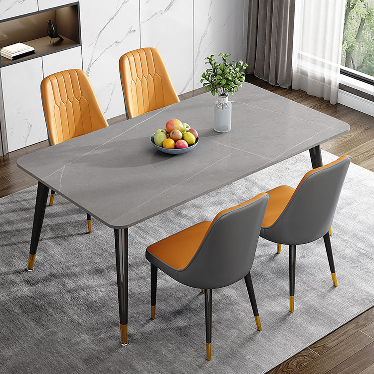 Glam Style Furniture Rectangle Stone Dining Room Table for Kitchen Clearhalo 'Dining Tables & Seating' 'Dining Tables' 'dining_table' 'furn' 'furn_dining_table' 'Furniture' 'Kitchen & Dining Furniture' 6796609