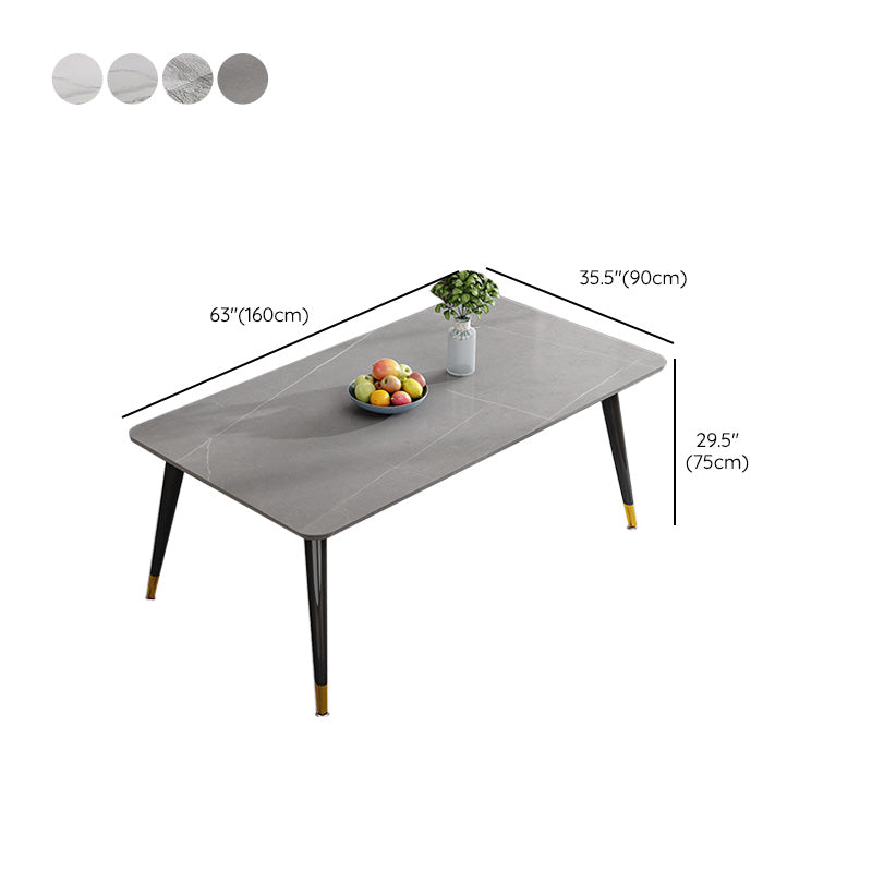 Glam Style Furniture Rectangle Stone Dining Room Table for Kitchen Clearhalo 'Dining Tables & Seating' 'Dining Tables' 'dining_table' 'furn' 'furn_dining_table' 'Furniture' 'Kitchen & Dining Furniture' 6796614
