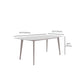 Glam Style Furniture Rectangle Stone Dining Room Table in White