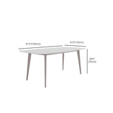 Glam Style Furniture Rectangle Stone Dining Room Table in White
