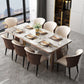 Glam Furniture Rectangle Stone Dining Room Table for Kitchen Pandora Gold Without Chairs Clearhalo 'Dining Tables & Seating' 'Dining Tables' 'dining_table' 'furn' 'furn_dining_table' 'Furniture' 'Kitchen & Dining Furniture' 6796632
