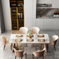 Glam Furniture Rectangle Stone Dining Room Table for Kitchen Clearhalo 'Dining Tables & Seating' 'Dining Tables' 'dining_table' 'furn' 'furn_dining_table' 'Furniture' 'Kitchen & Dining Furniture' 6796637