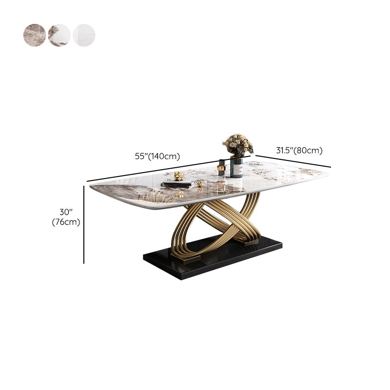 Glam Style Furniture Rectangle Stone Dining Room Table for Dining Room Clearhalo 'Dining Tables & Seating' 'Dining Tables' 'dining_table' 'furn' 'furn_dining_table' 'Furniture' 'Kitchen & Dining Furniture' 6796655