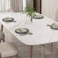 Glam Style Furniture Stone Rectangle Dining Room Table in White Clearhalo 'Dining Tables & Seating' 'Dining Tables' 'dining_table' 'furn' 'furn_dining_table' 'Furniture' 'Kitchen & Dining Furniture' 6796714