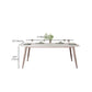 Glam Style Furniture Stone Rectangle Dining Room Table in White Clearhalo 'Dining Tables & Seating' 'Dining Tables' 'dining_table' 'furn' 'furn_dining_table' 'Furniture' 'Kitchen & Dining Furniture' 6796717