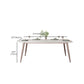 Glam Style Furniture Stone Rectangle Dining Room Table in White Clearhalo 'Dining Tables & Seating' 'Dining Tables' 'dining_table' 'furn' 'furn_dining_table' 'Furniture' 'Kitchen & Dining Furniture' 6796720