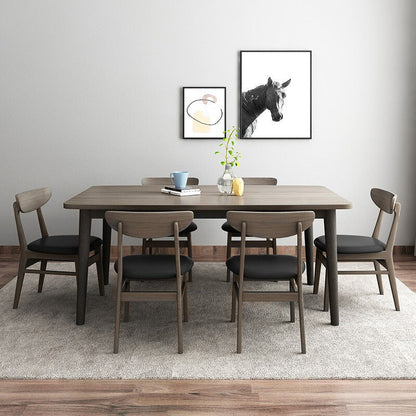 Simplicity Style Furniture Rectangle Solid Wood Dining Room Table in Brown