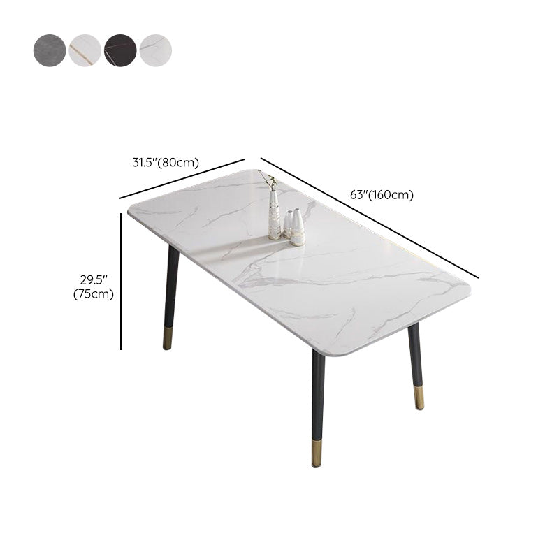 Table de salle à manger en pierre rectangulaire de meubles de simplicité pour salle à manger