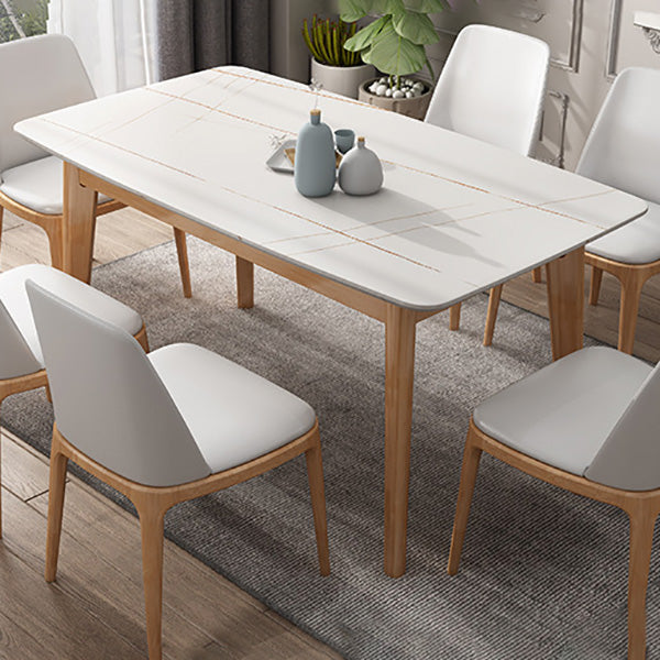 Mesa de comedor Simplicity, muebles rectangulares de piedra en blanco