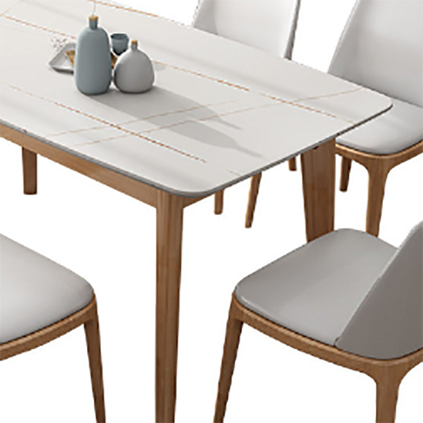 Mesa de comedor Simplicity, muebles rectangulares de piedra en blanco