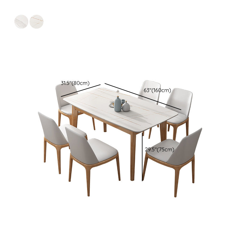 Mesa de comedor Simplicity, muebles rectangulares de piedra en blanco